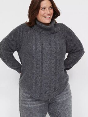 🆕 Lane Bryant Cowlneck Cable Sweater